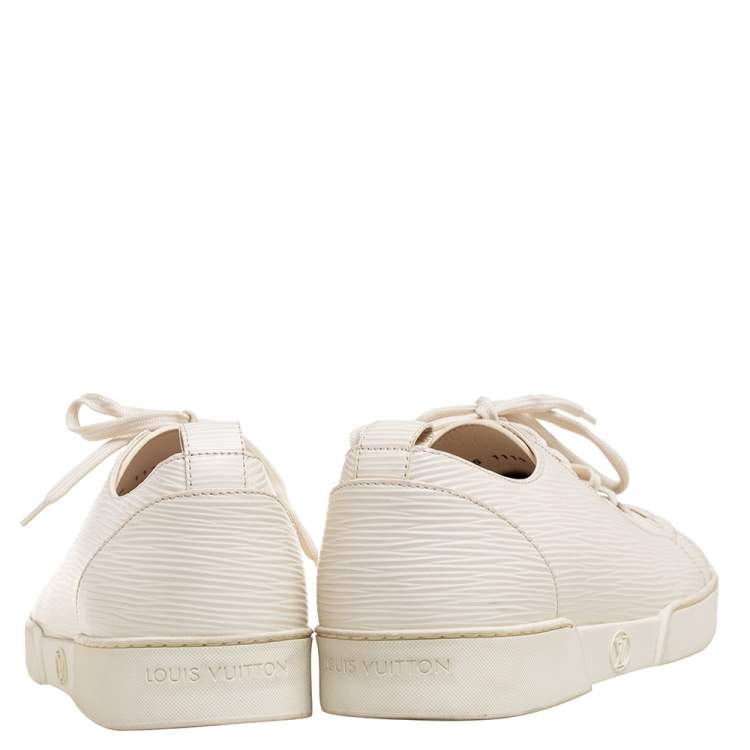 Pre Owned Louis Vuitton Cream Epi Leather Match Up Sneakers Size 40.5