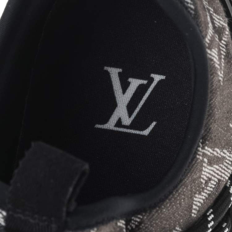 Pre Owned Louis Vuitton Black Monogram Tie Dye Denim Fastlane Sneakers Size 40