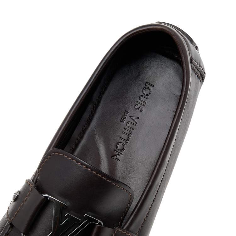 Pre Owned Louis Vuitton Dark Brown Monte Carlo Loafers Size 44.5