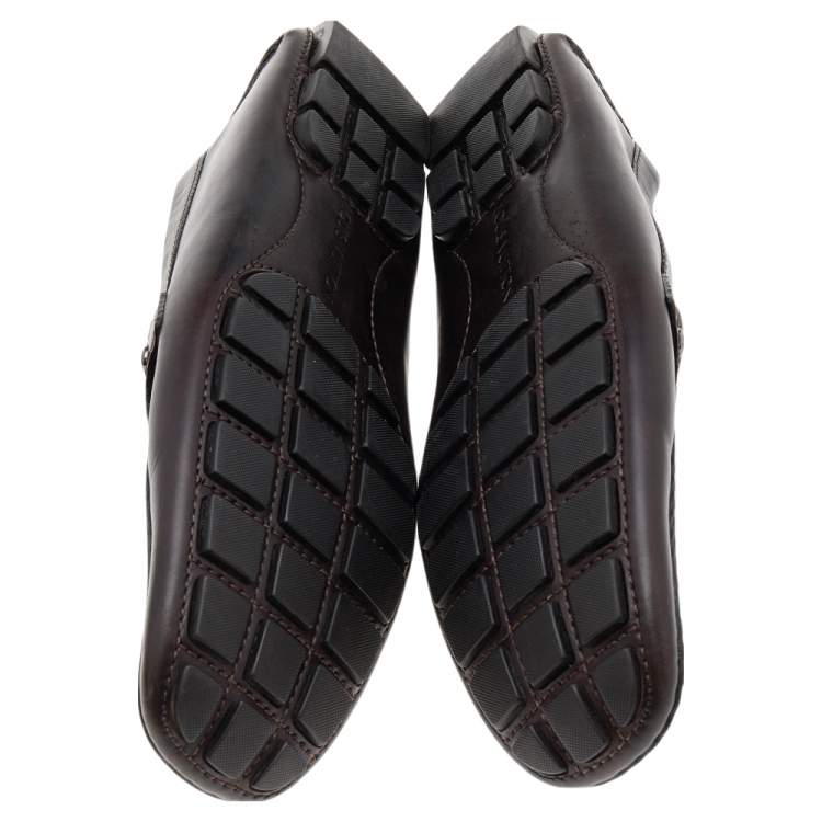 Pre Owned Louis Vuitton Dark Brown Monte Carlo Loafers Size 44.5