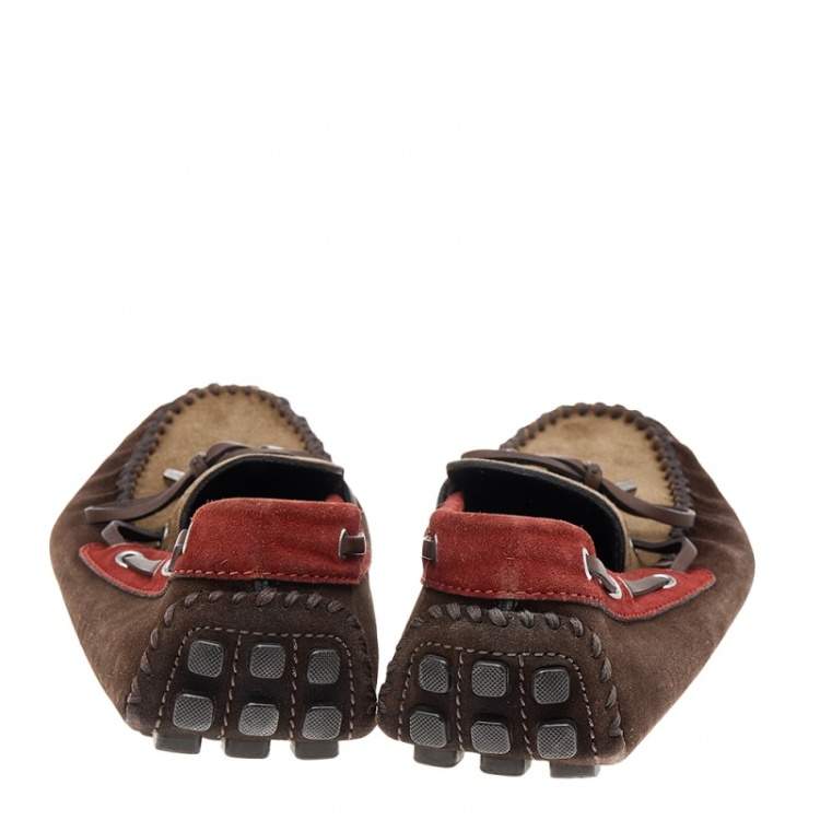 Pre Owned Louis Vuitton Multicolor Suede Arizona Slip On Loafers Size 42