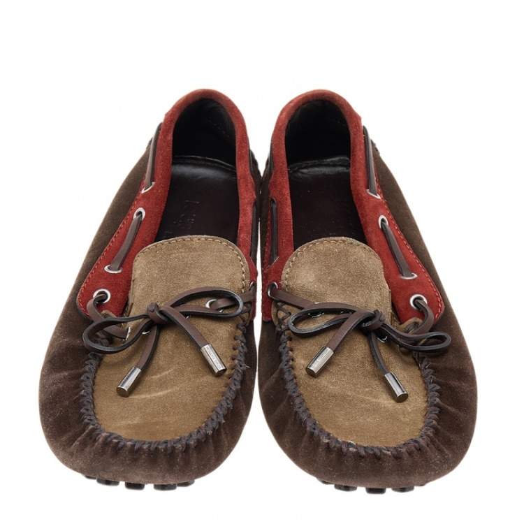 Pre Owned Louis Vuitton Multicolor Suede Arizona Slip On Loafers Size 42