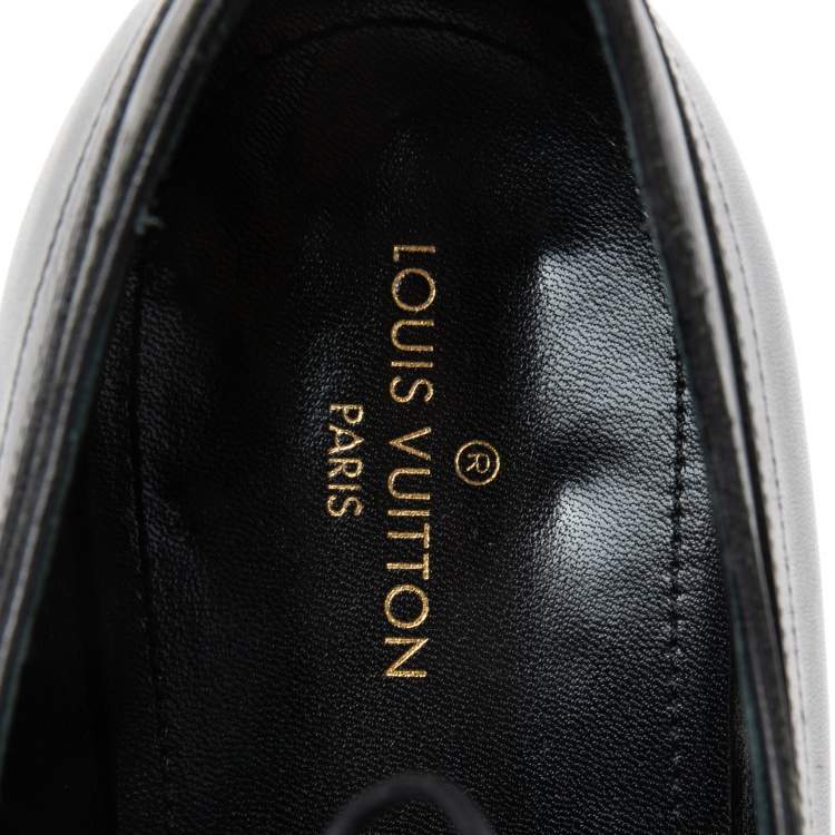 Pre Owned Louis Vuitton Black Damier Embossed Leather Lace-Up Derby Size 43