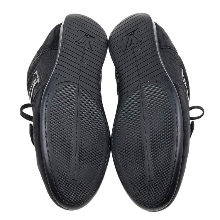 Pre Owned Louis Vuitton Black Fabric And Suede Low Top Sneakers Size 43
