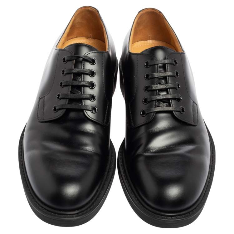 Pre Owned Louis Vuitton Black Leather Lace-Up Derby Size 41.5 