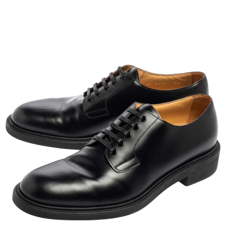 Pre Owned Louis Vuitton Black Leather Lace-Up Derby Size 41.5 