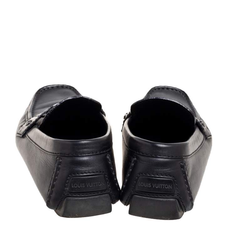 Pre Owned Louis Vuitton Black Leather Monte Carlo Loafers Size 42