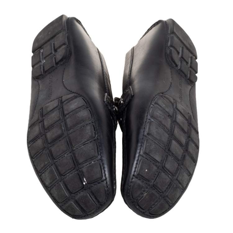 Pre Owned Louis Vuitton Black Leather Monte Carlo Loafers Size 42