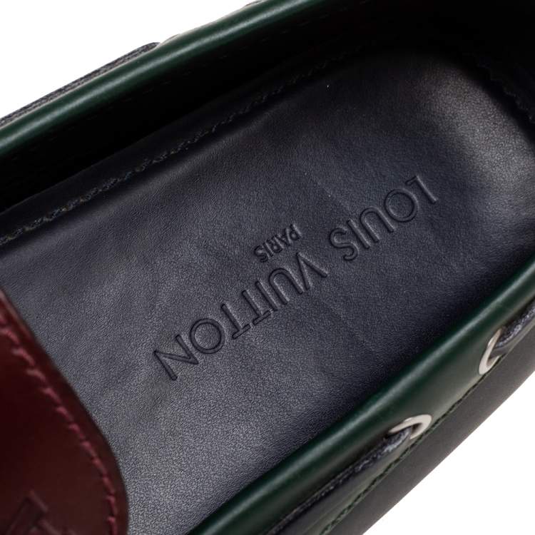 Pre Owned Louis Vuitton Tricolor Leather Arizona Loafers Size 45