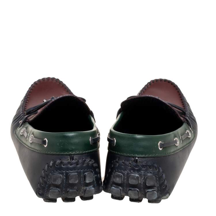 Pre Owned Louis Vuitton Tricolor Leather Arizona Loafers Size 45