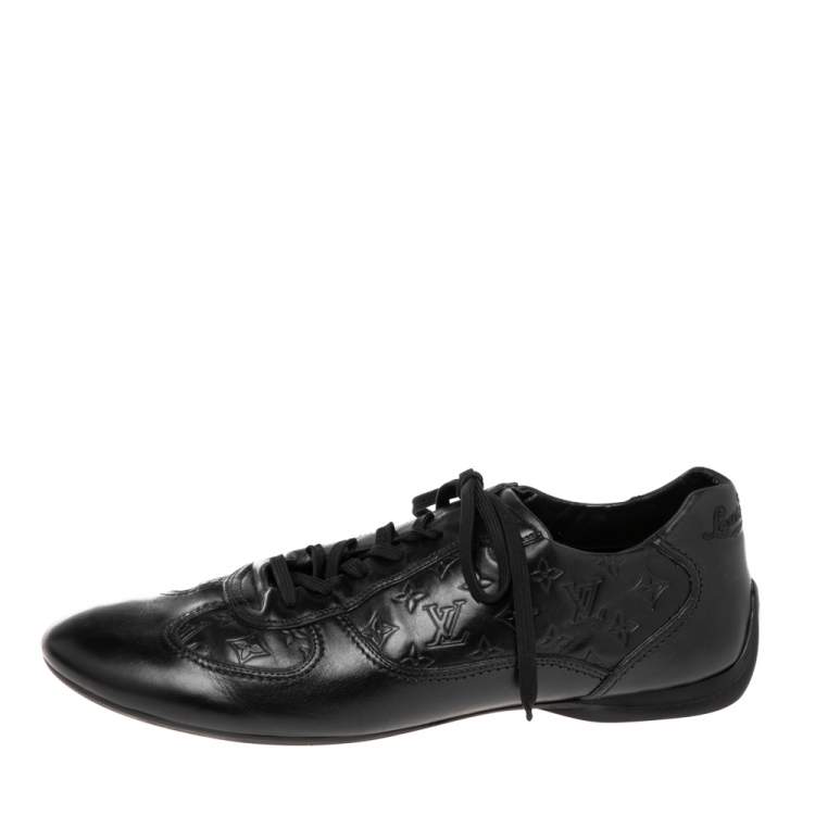 Louis Vuitton Monogram Embossed Lace Up Sneakers