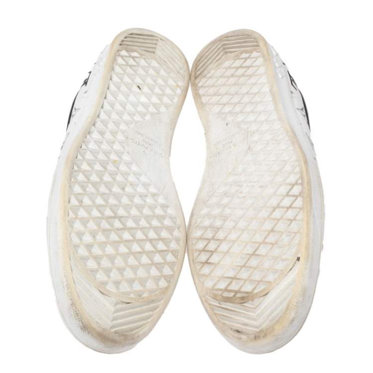 Pre Owned Louis Vuitton White/Black Gradient Monogram Leather Luxembourg Sneakers Size 43