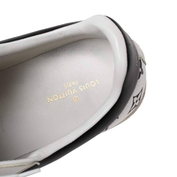 Pre Owned Louis Vuitton White/Black Gradient Monogram Leather Luxembourg Sneakers Size 43