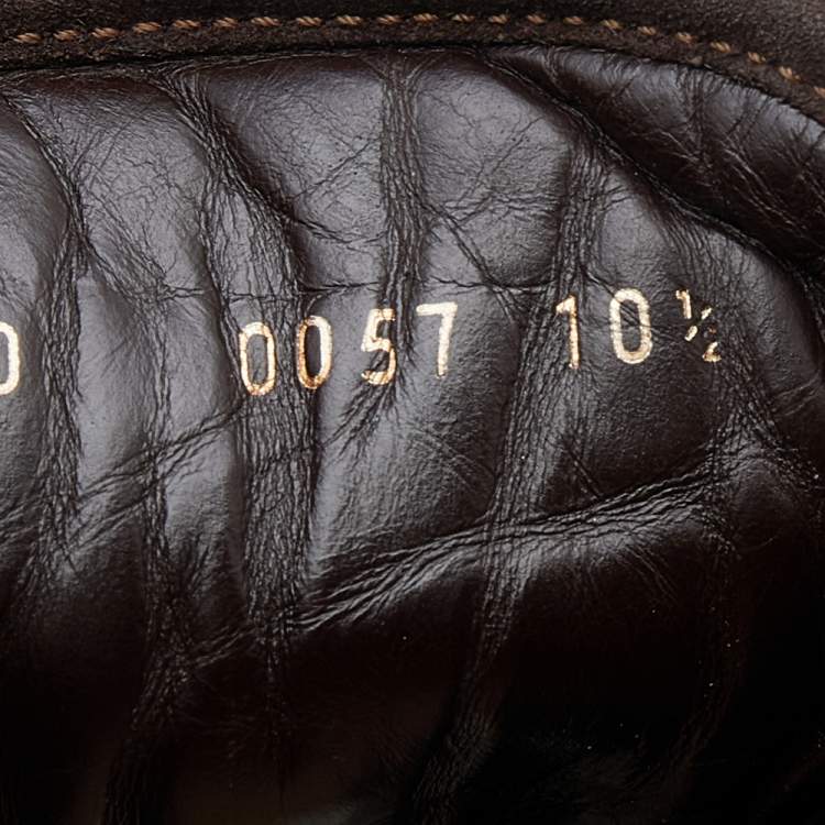 Pre Owned Louis Vuitton Brown Suede And Monogram Mini Lin Canvas Low Top Sneakers Size 44.5