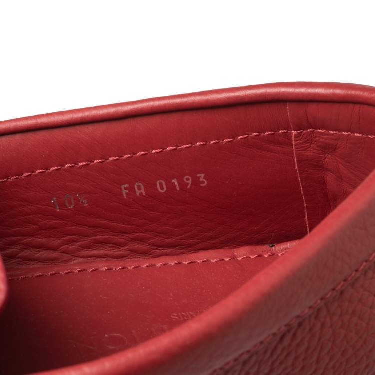 Pre Owned Louis Vuitton Red Leather Monte Carlo Loafers Size 44.5