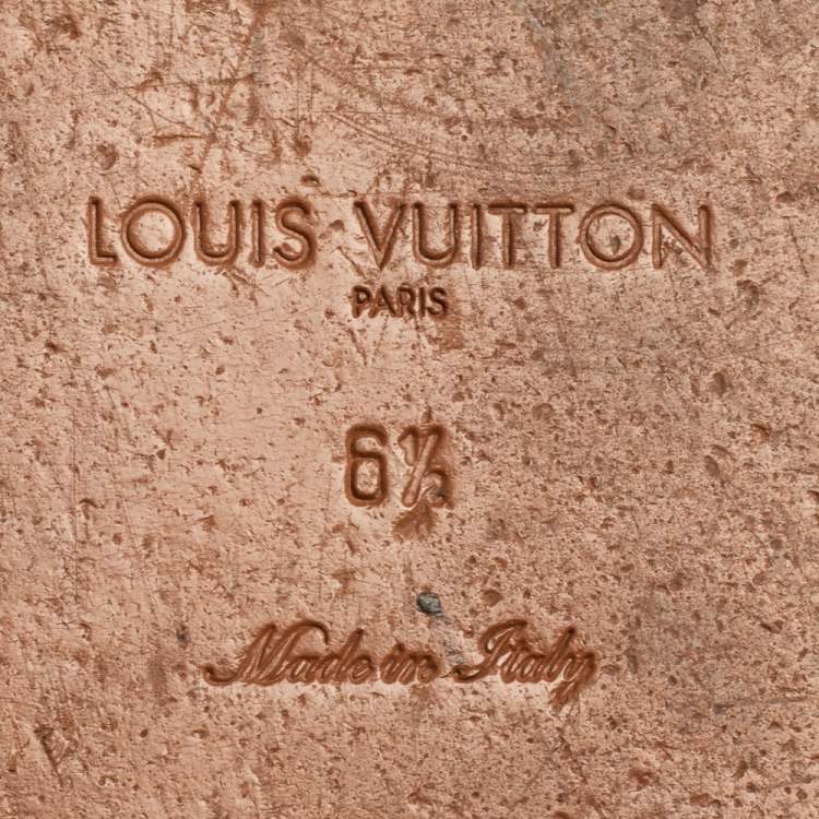 Pre Owned Louis Vuitton Brown Leather Slide Sandals Size 40.5