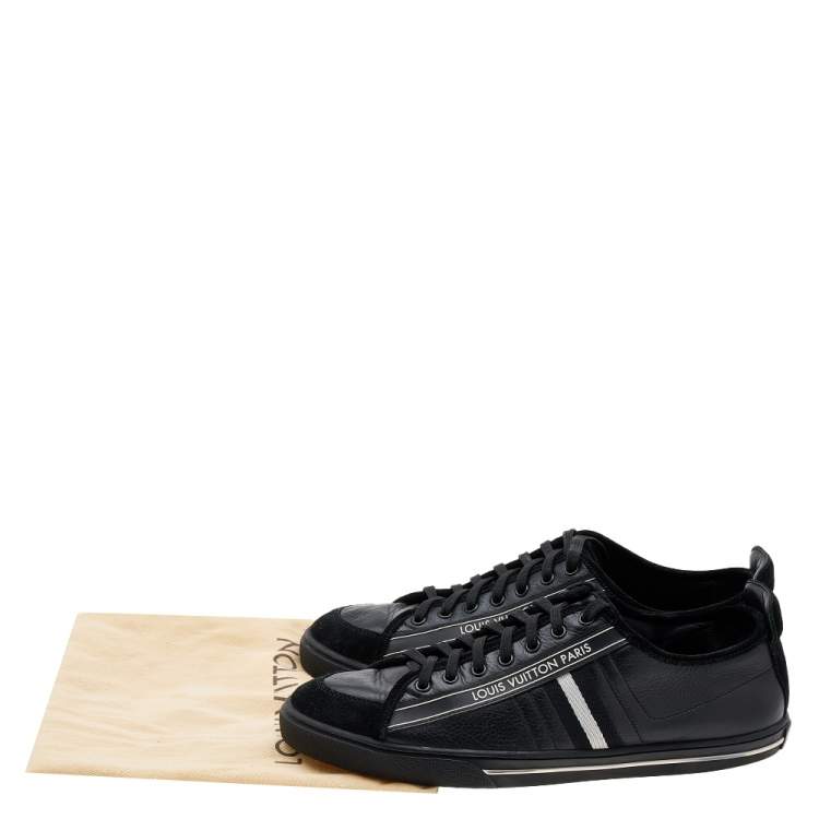 Pre Owned Louis Vuitton Black Suede And Leather Cosmos Low Top Sneakers Size 41