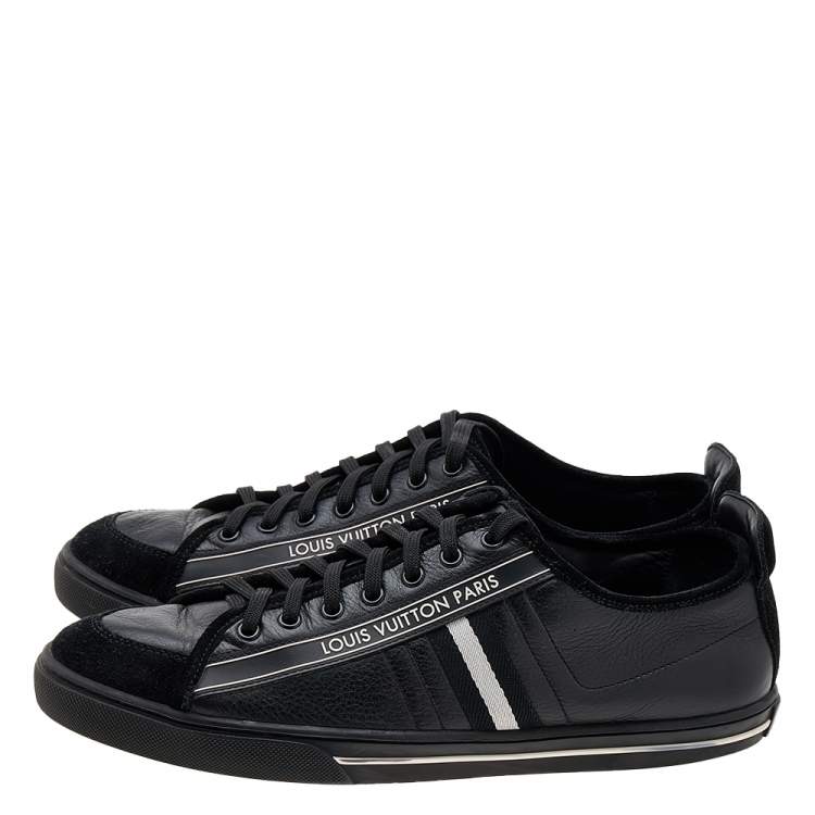 Pre Owned Louis Vuitton Black Suede And Leather Cosmos Low Top Sneakers Size 41