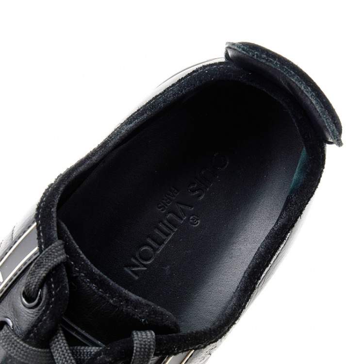 Pre Owned Louis Vuitton Black Suede And Leather Cosmos Low Top Sneakers Size 41