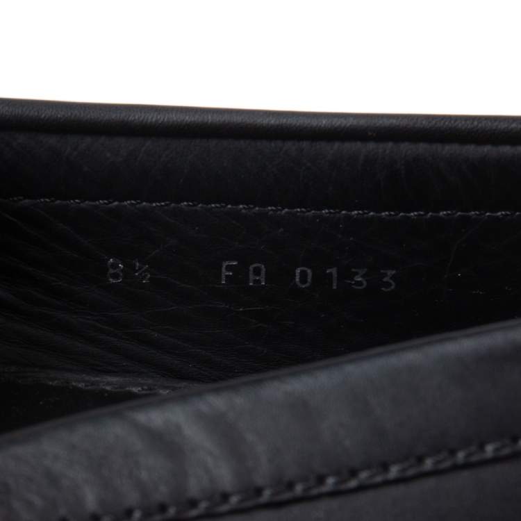 Pre Owned Louis Vuitton Black Leather Monte Carlo Slip On Loafer Size 42.5