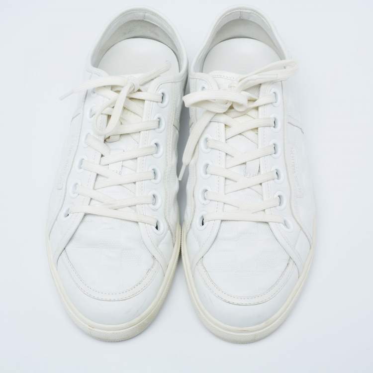 Pre Owned Louis Vuitton White Damier Leather Offshore Low-Top Sneakers Size 42