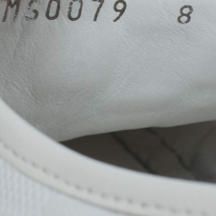 Pre Owned Louis Vuitton White Damier Leather Offshore Low-Top Sneakers Size 42