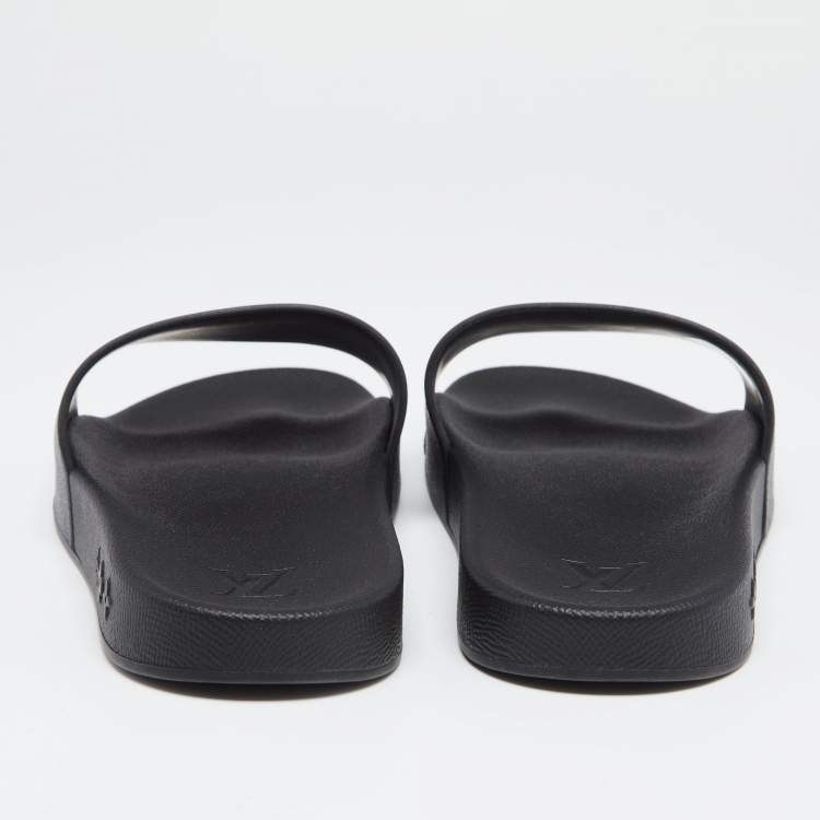 Pre Owned Louis Vuitton Black Damier  Canvas Waterfront Sclipse Flat Sandals Size 42.5  