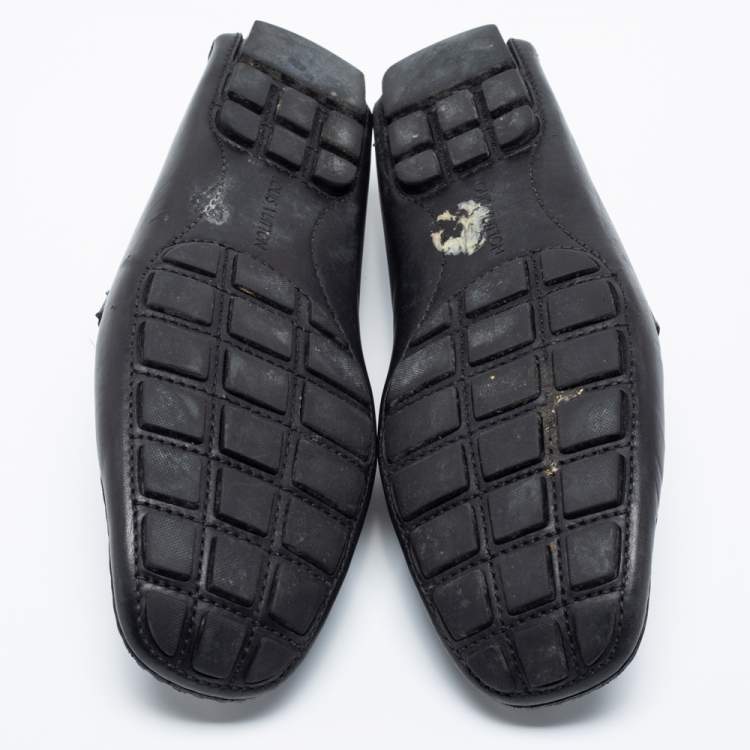 Pre Owned Louis Vuitton Black Leather Monte Carlo Loafers Size 43