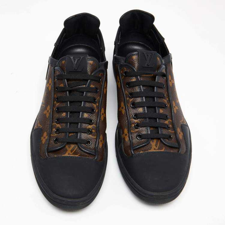 Pre Owned Louis Vuitton Brown Monogram Canvas  And Leather Slalom Low Top Sneakers Size 42.5
