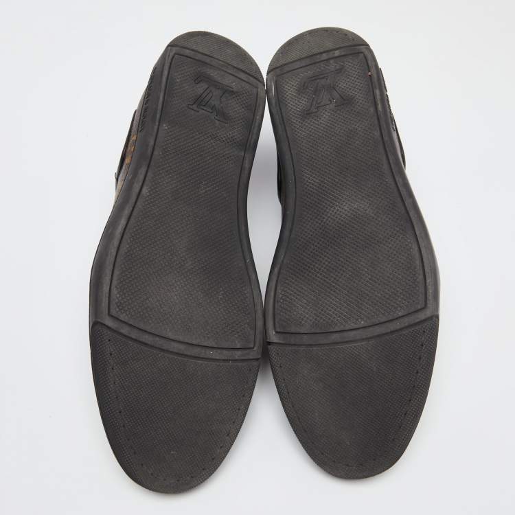 Pre Owned Louis Vuitton Brown Monogram Canvas  And Leather Slalom Low Top Sneakers Size 42.5