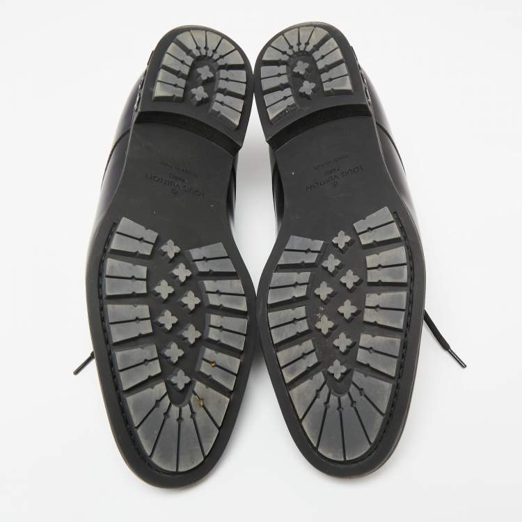 Pre Owned Louis Vuitton Black Leather Lace-Up Derby Size 42