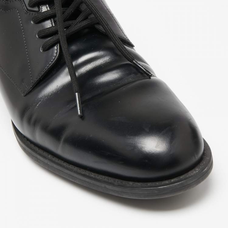 Pre Owned Louis Vuitton Black Leather Lace-Up Derby Size 42