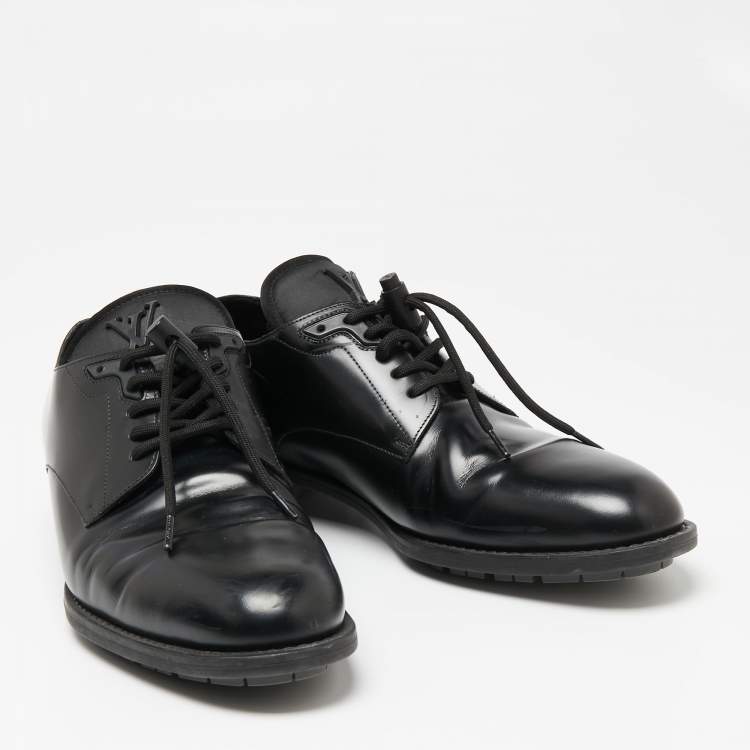 Pre Owned Louis Vuitton Black Leather Lace-Up Derby Size 42