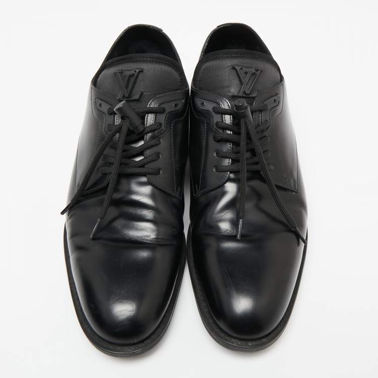 Pre Owned Louis Vuitton Black Leather Lace-Up Derby Size 42