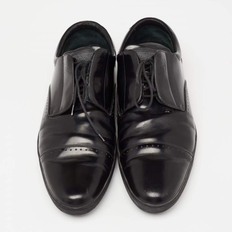 Pre Owned Louis Vuitton Black Leather  Lace Up Oxford Size 44 