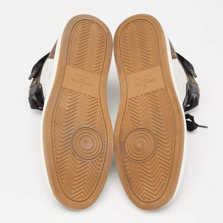 Pre Owned Louis Vuitton Tricolor Monogram Canvas And Leather Rivoli High Top Sneakers  Size 42