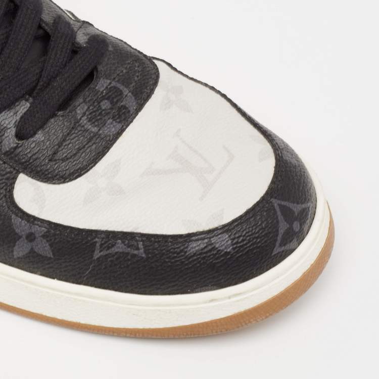 Pre Owned Louis Vuitton Tricolor Monogram Canvas And Leather Rivoli High Top Sneakers  Size 42