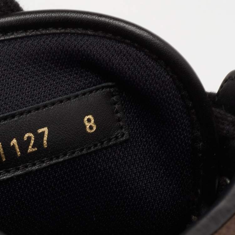 Pre Owned Louis Vuitton Tricolor Monogram Canvas And Leather Rivoli High Top Sneakers  Size 42