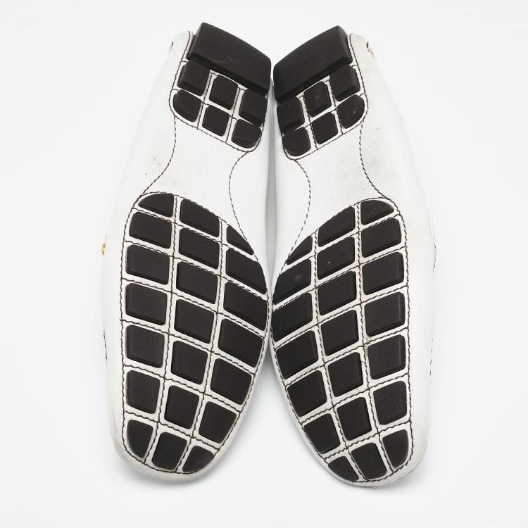Pre Owned Louis Vuitton White Leather Monte Carlo Loafers Size 44