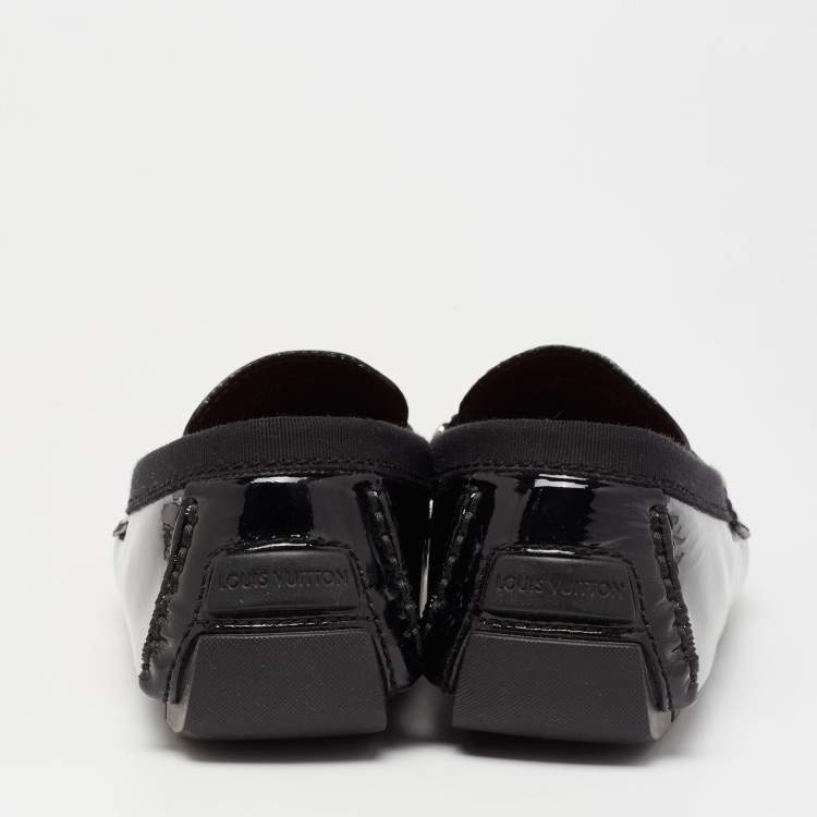 Pre Owned Louis Vuitton Black Patent leather Monte Carlo Loafers Size 43
