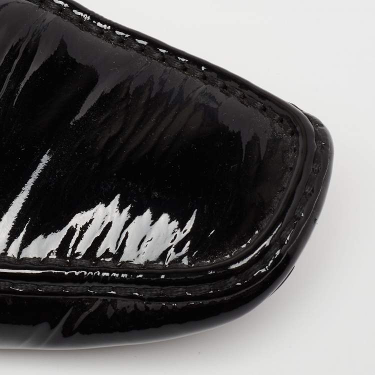 Pre Owned Louis Vuitton Black Patent leather Monte Carlo Loafers Size 43