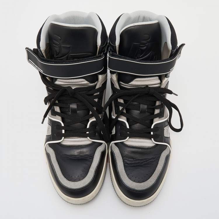 Pre Owned Louis Vuitton Multicolor Leather And Suede LV Trainer High Top Sneakers Size 40