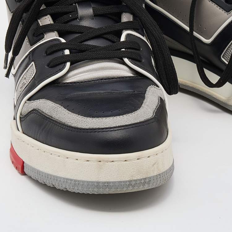 Pre Owned Louis Vuitton Multicolor Leather And Suede LV Trainer High Top Sneakers Size 40