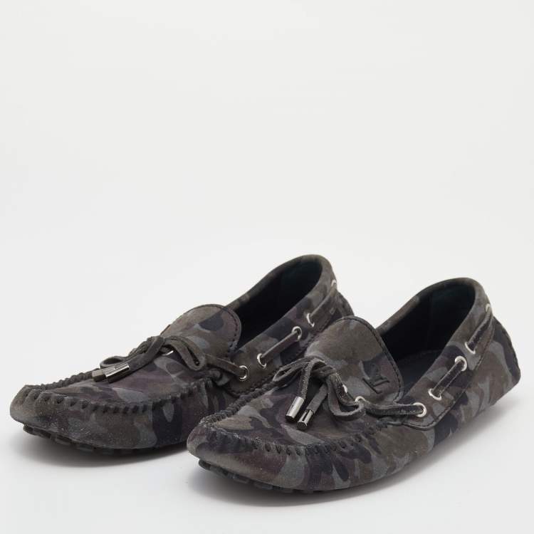 Louis Vuitton Mens Nubuck Leather Loafer Shoes