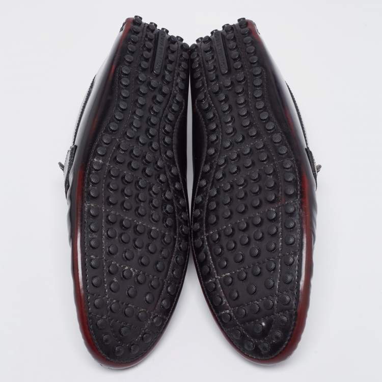 Pre Owned Louis Vuitton Two Tone Leather Hockenheim Slip On Loafers Size 44
