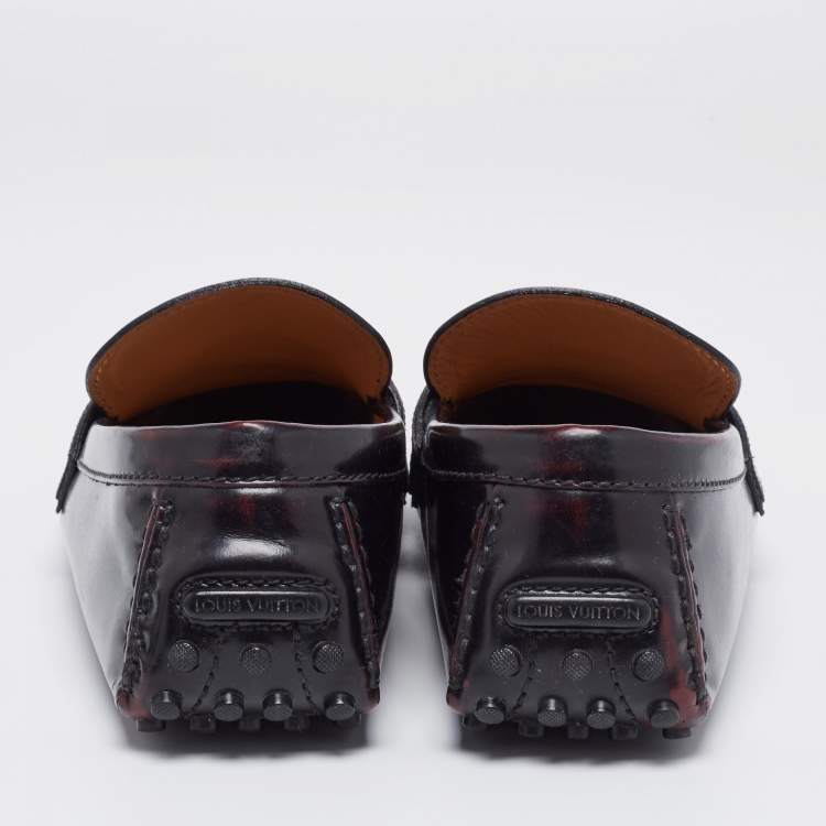 Pre Owned Louis Vuitton Two Tone Leather Hockenheim Slip On Loafers Size 44