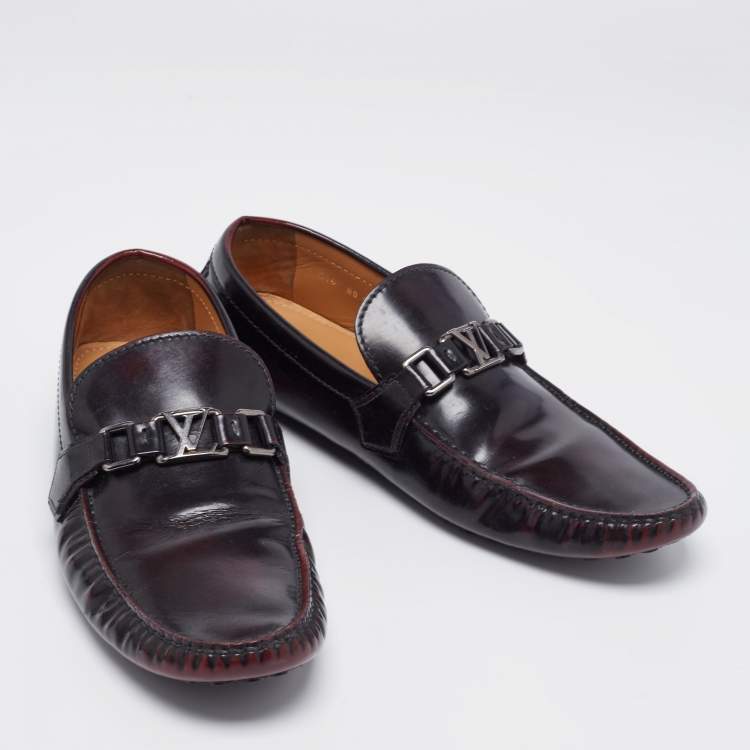 Pre Owned Louis Vuitton Two Tone Leather Hockenheim Slip On Loafers Size 44