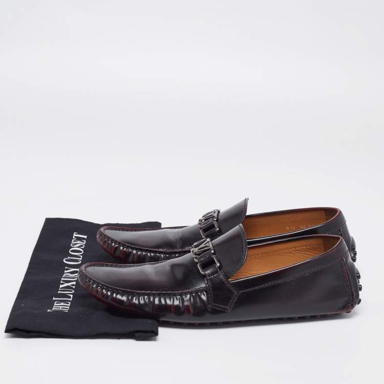 Pre Owned Louis Vuitton Two Tone Leather Hockenheim Slip On Loafers Size 44