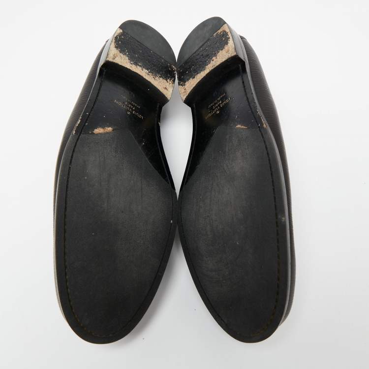 Pre Owned Louis Vuitton Black Epi Leather Major Loafers Size 47
