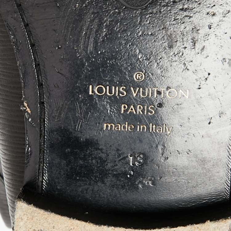Pre Owned Louis Vuitton Black Epi Leather Major Loafers Size 47